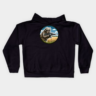 Tactical Bison Buffalo Kids Hoodie